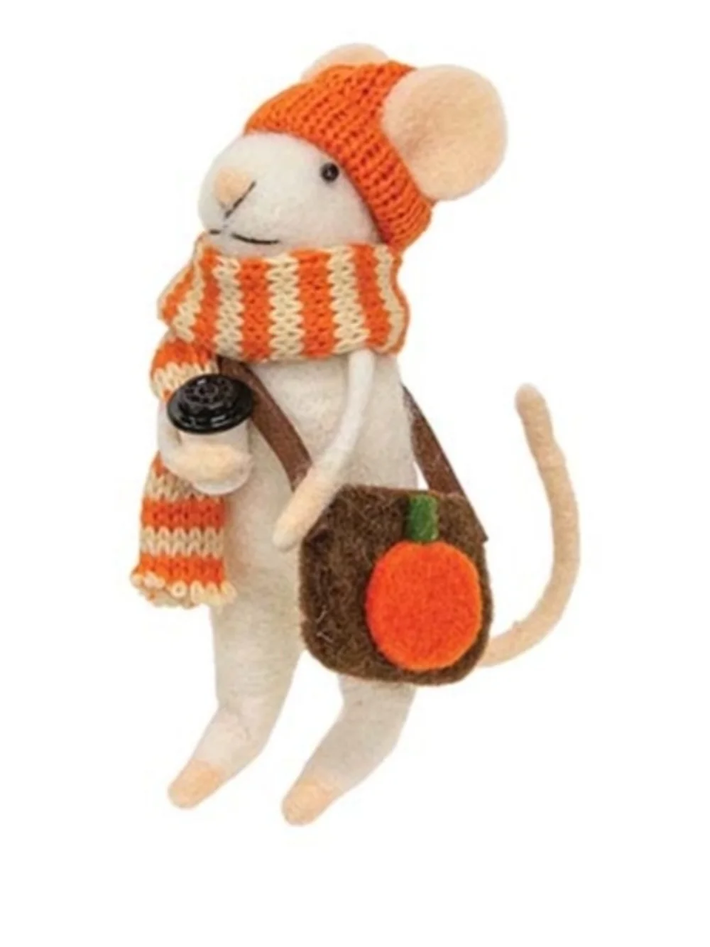 Pumpkin Spice Mouse Felted Ornament